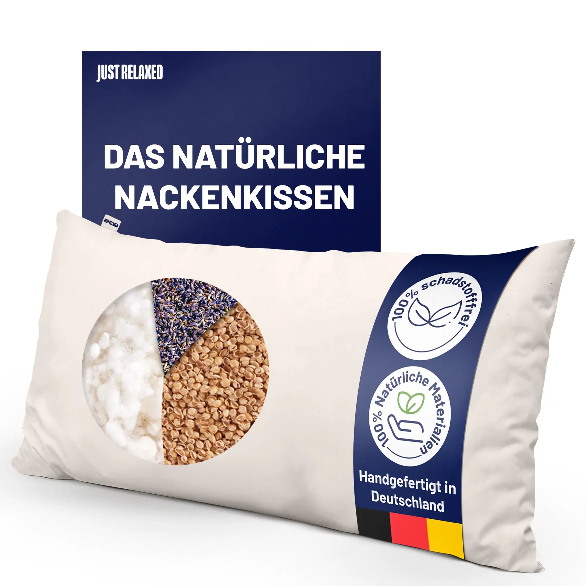 Natur Nackenkissen Schafwoll-Hirse-Lavendel-Füllung
