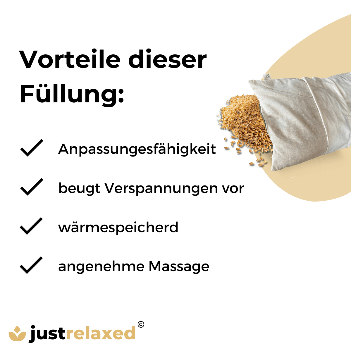 Dinkel-Hirsekissen | wärmeregulierend & stützend