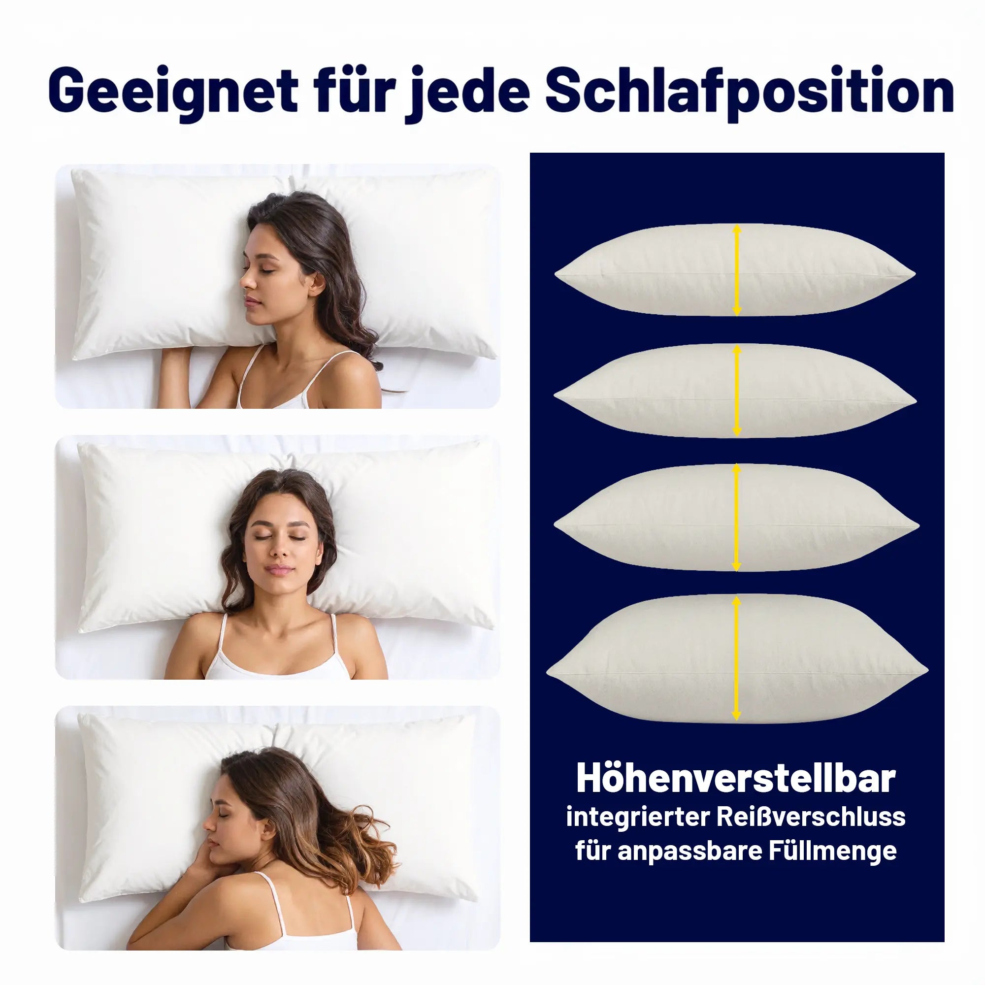 Naturnackenkissen für jede Schlafposition
