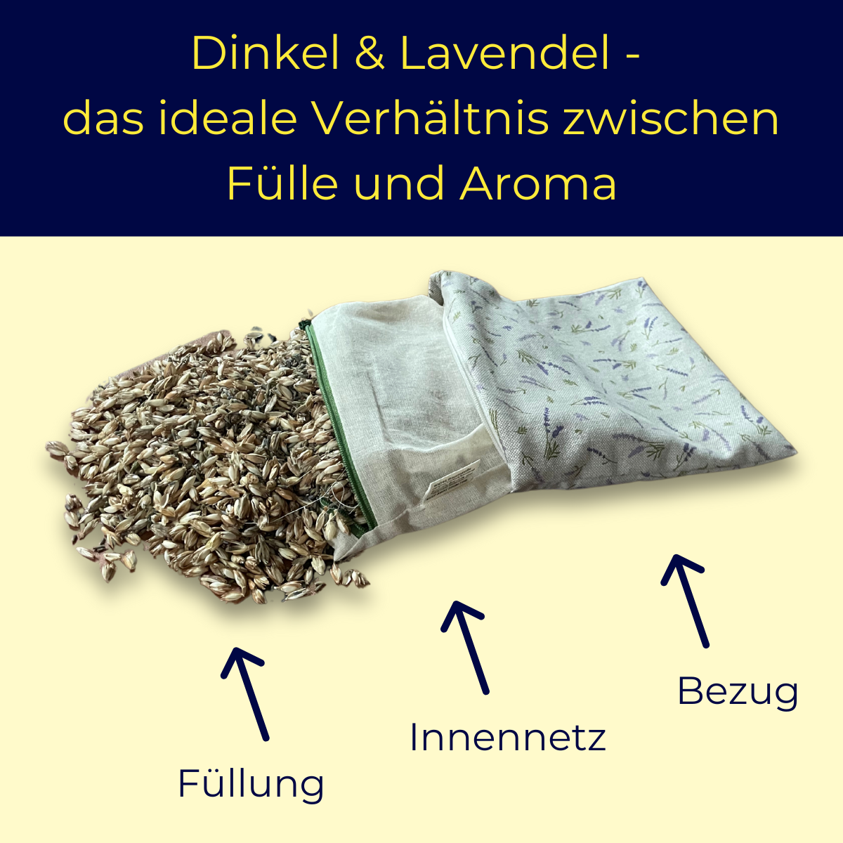 Lavendel-Dinkel-Dekokissen