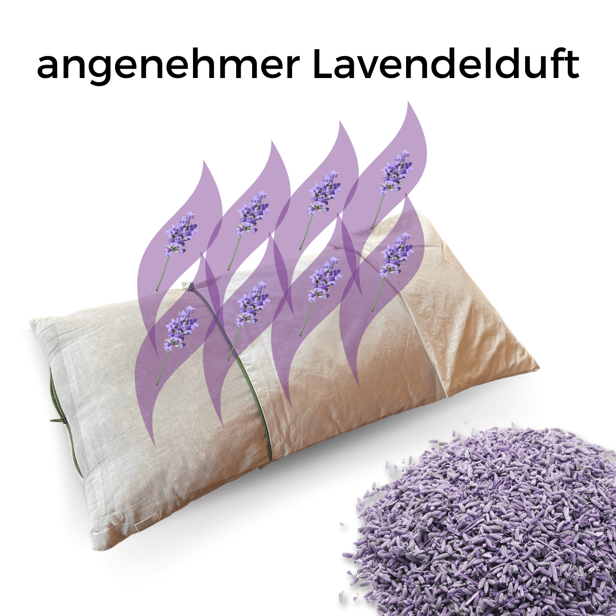 Schafschurwoll-Kissen mit Lavendel 80cm x 80cm