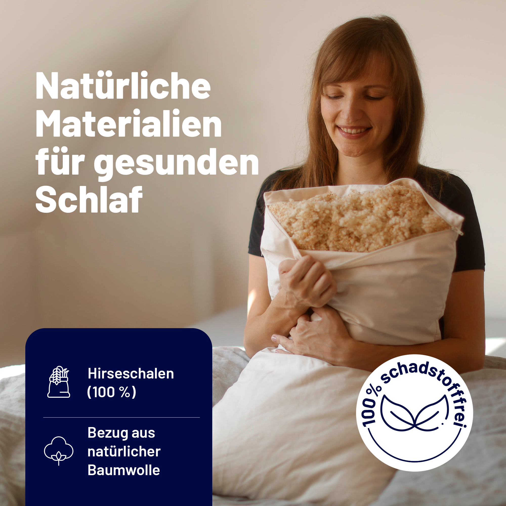 Hirsekissen | hartes Bio Kopfkissen zum Schlafen