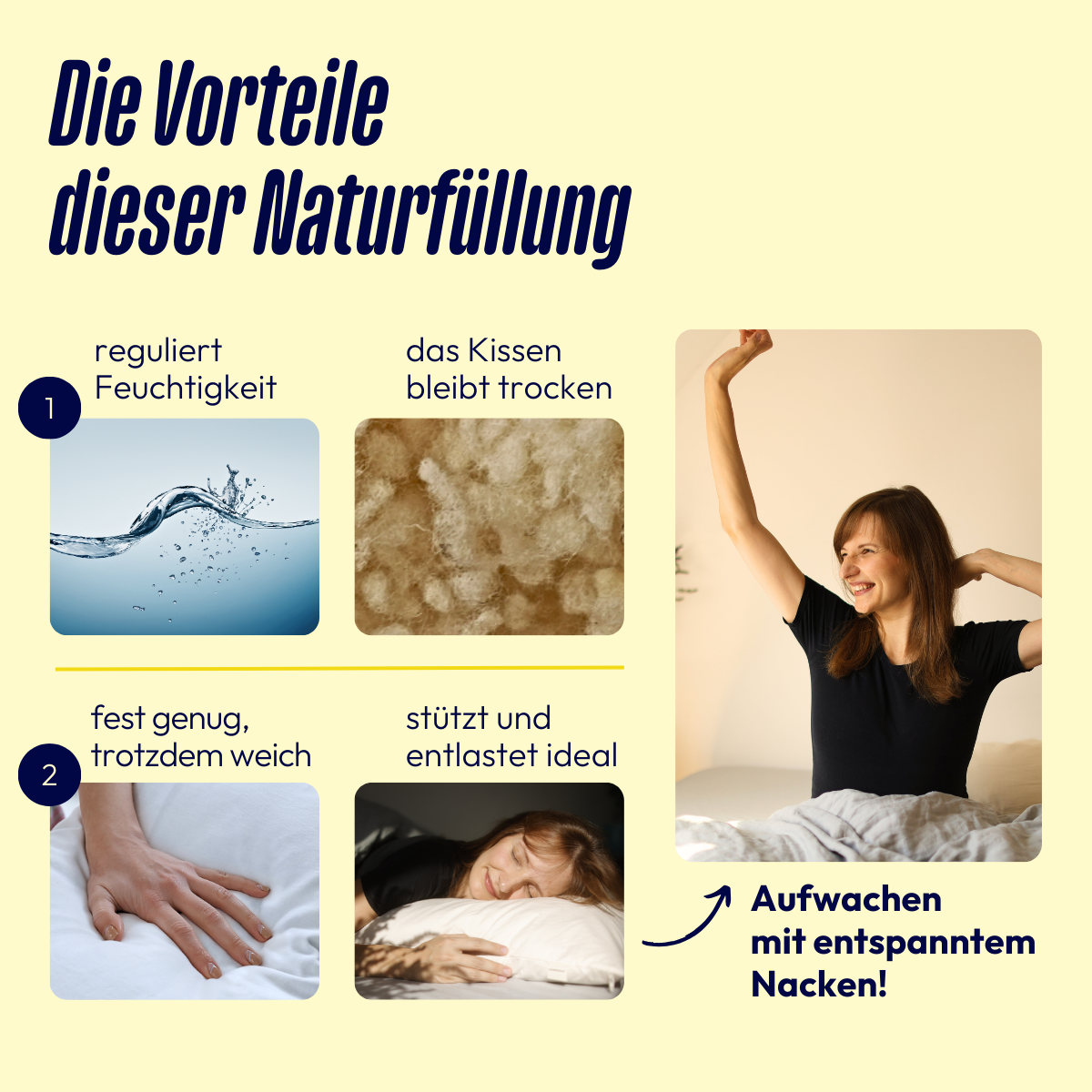 kleines Schafschurwoll-Kissen mit Zirbe | stressreduzierend & hypoallergen